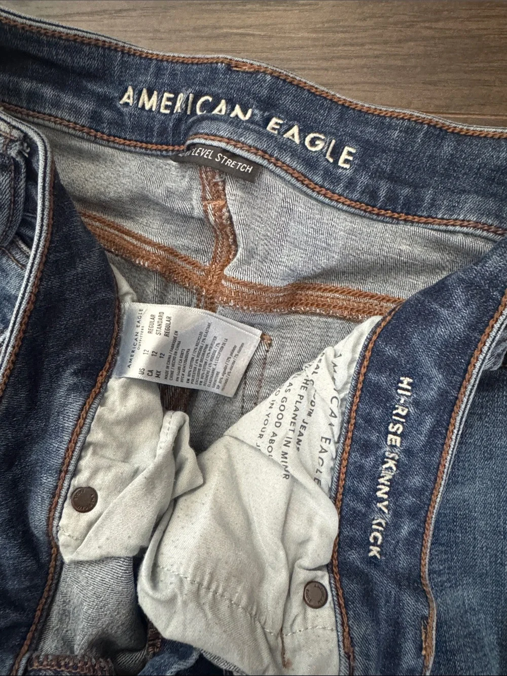 American Eagle High Rise Skinny Kick Jeans